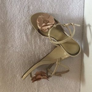 Madeline Silk Flower/Gem Wedges Size 8 1/2